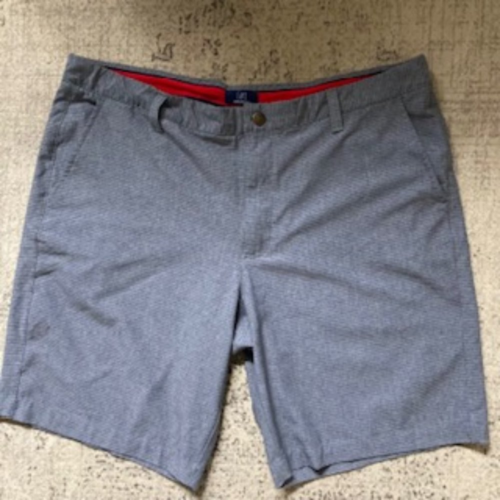 🧡3/15 George Dress Golf Shorts Grey Zip Front Men's 38